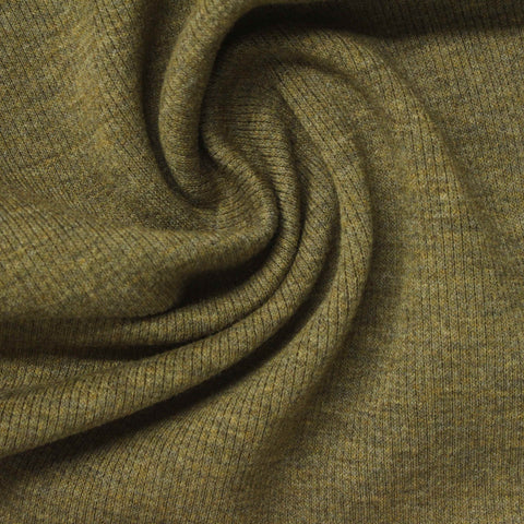 Olive Marl Waffle Knit, Poly-Cotton