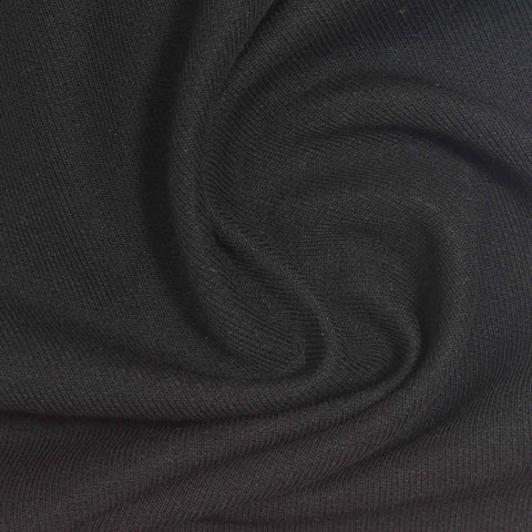 Black Rib Knit, Cotton-Poly