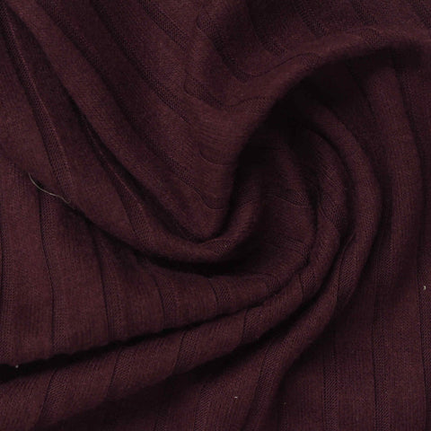 Viscose Polyester Stretch Rib Knit Fabric, 270 gsm, 150 cm — Red