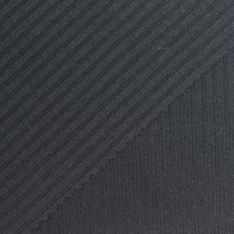 White Pinstripe Rib Knit, Poly-Viscose
