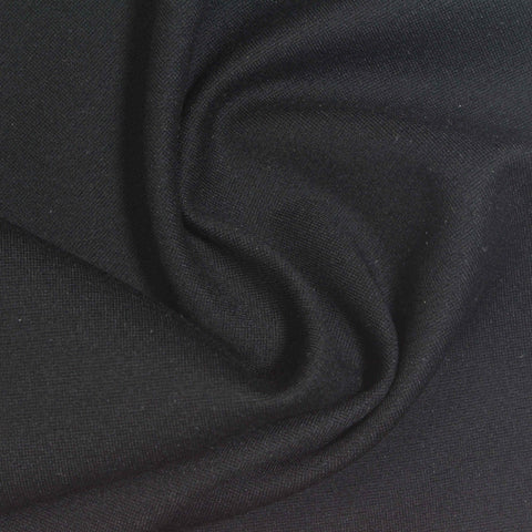 Viscose Nylon Stretch Ponte Knit Fabric, 340 gsm, 160 cm — Black