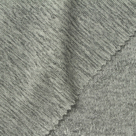 Dark Grey Heathered-Marl Jersey Knit, Spandex