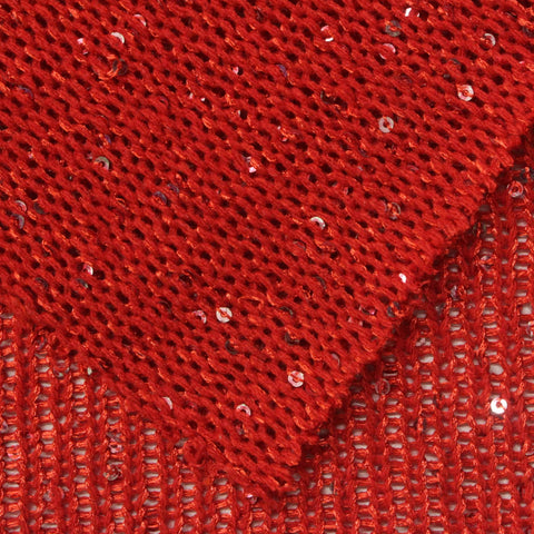 Silver Sequins Pointelle Knit, Polyester
