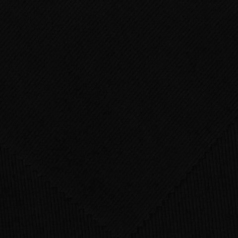 Viscose Stretch Rib Knit Fabric, 190 gsm, 165 cm — Black