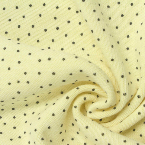 Black Dots Jersey Knit, Acrylic-Cotton