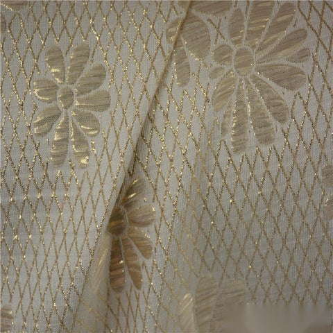 Gold Floral Jacquard, Poly-Viscose