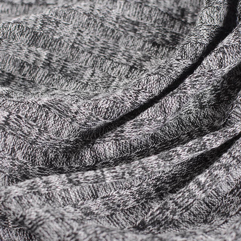Grey Heathered-Marl Rib Knit, Poly-Viscose