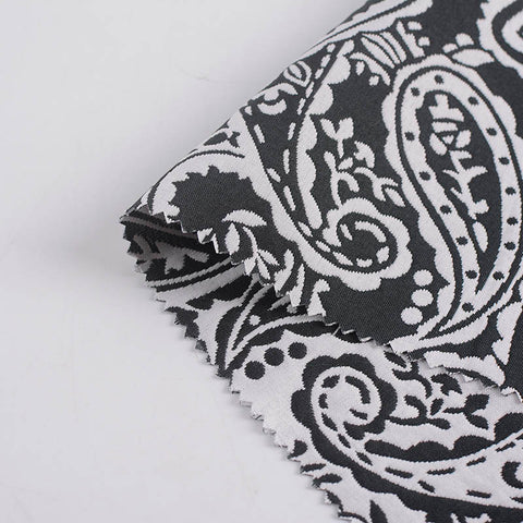 Black Paisley Jacquard, Polyester, 224 gsm