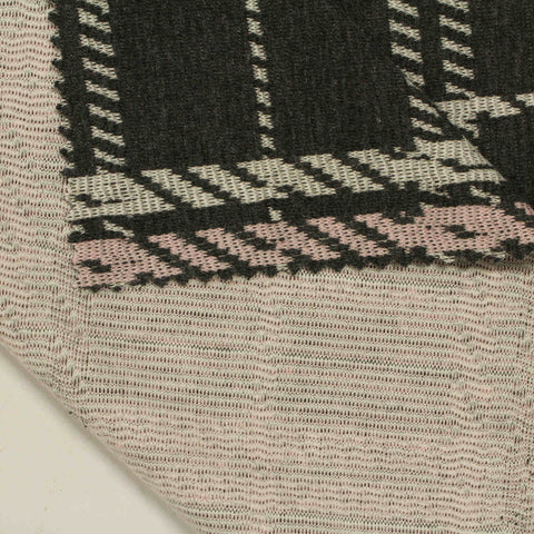 Dark Grey Plaid Jacquard, Polyester, 280 gsm