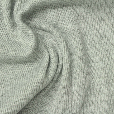 Light Grey Marl Rib Knit, Polyester, 230 gsm, 175 cm