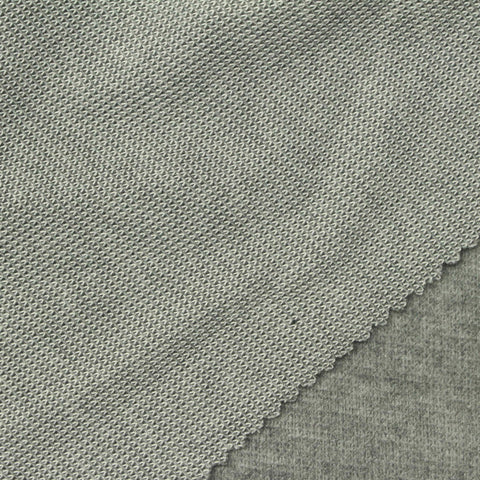Grey Marl Rib Knit, Poly-Viscose, 232 gsm