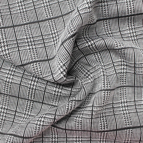 Black Plaid Knit, Polyester, 248 gsm
