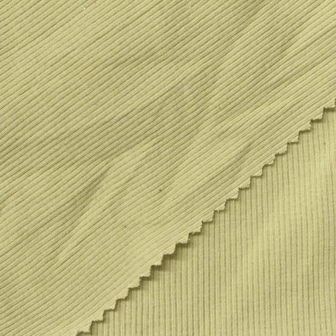 Cotton Stretch Rib Knit Fabric, 280 gsm, 130 cm — Khaki, ref EF-261441