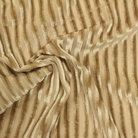Polyester Stretch Velvet Fabric, 221 gsm — Khaki