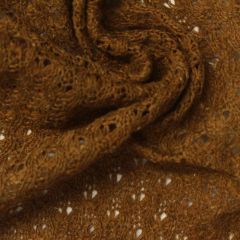 Rust Openwork Pointelle Knit, Polyester