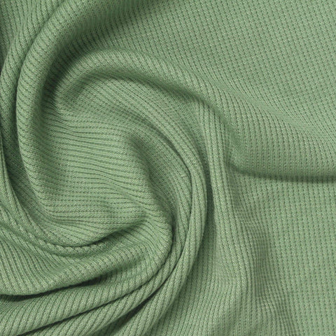 Modal Polyester Stretch Rib Knit Fabric, 230 gsm, 165 cm — Green