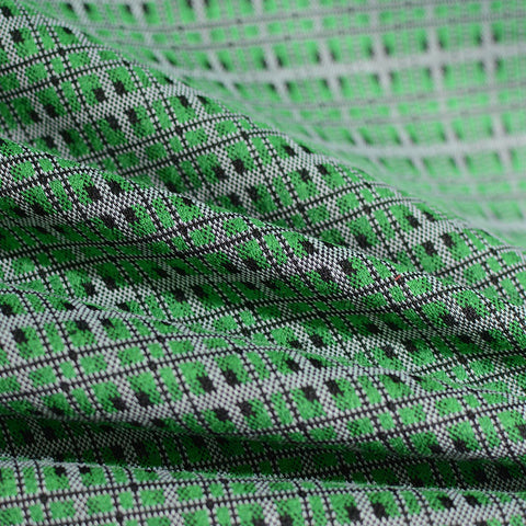 Green Check Jacquard, Poly-Viscose