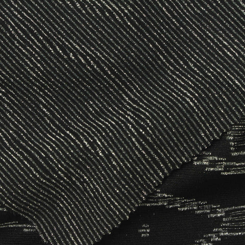 Black Geometric Pointelle Knit, Polyester, 175 gsm
