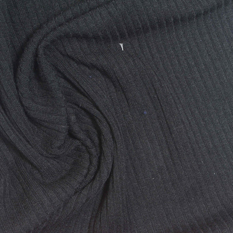 Viscose Stretch Rib Knit Fabric, 260 gsm, 160 cm — Navy