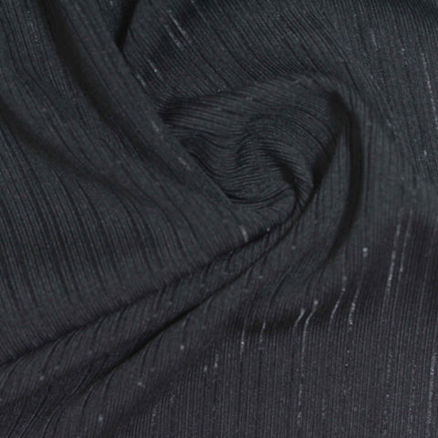 Polyester Stretch Rib Knit Fabric, 250 gsm, 145 cm — Navy