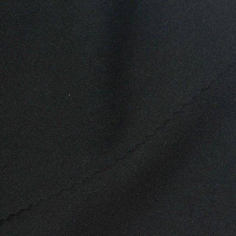 Brushed Polyester Stretch Sateen Fabric, 300 gsm, 160 cm — Black