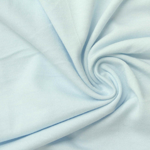 Polyester Viscose Stretch Jersey Knit Fabric, 240 gsm — Blue