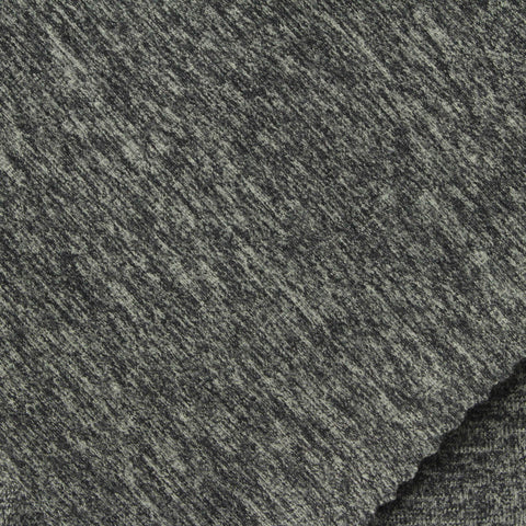 Dark Grey Heathered-Marl Jersey Knit, Nylon-Spandex