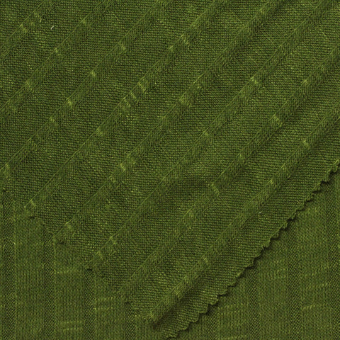Heathered Green Marl Rib Knit, Viscose-Poly