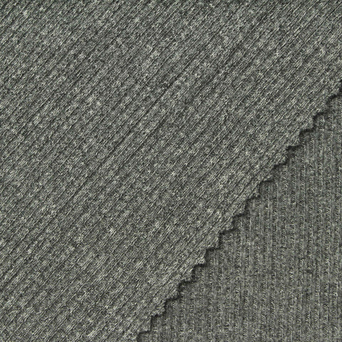 Charcoal Heather Rib Knit, Polyester
