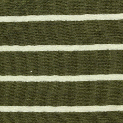 Olive Stripes French Terry, Viscose