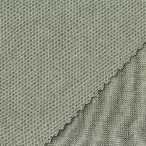 Muted Green Marl Rib Knit, Poly-Cotton