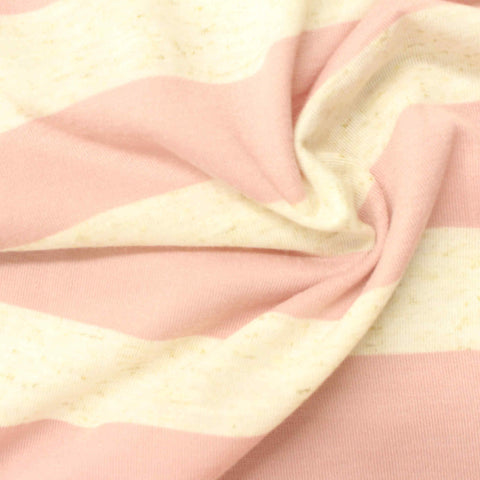 Light Pink Horizontal-Stripe Rib Knit