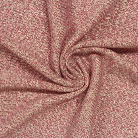 Dusty Rose Heather Rib Knit, Poly-Viscose
