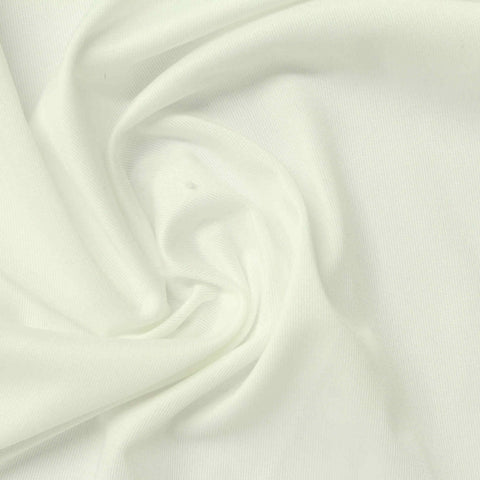 Polyester Stretch Milk Silk Knit Fabric, 150 gsm, 160 cm — White, ref EF-270960