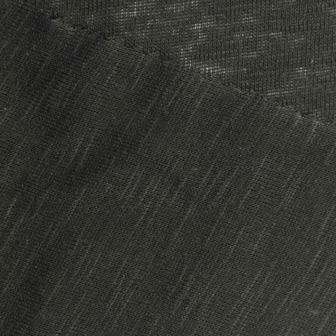 Slub 100% Cotton Rib Knit Fabric, 130 gsm, 145 cm — Black