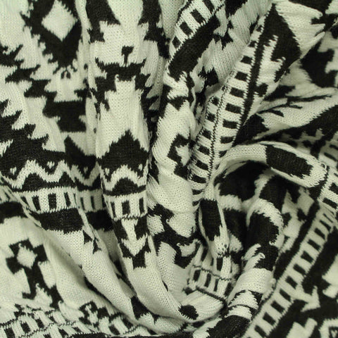 Black Geometric-Diamond Jacquard, Polyester, 227 gsm