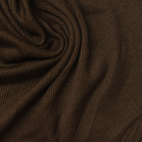 Dark Brown Rib Knit, Viscose