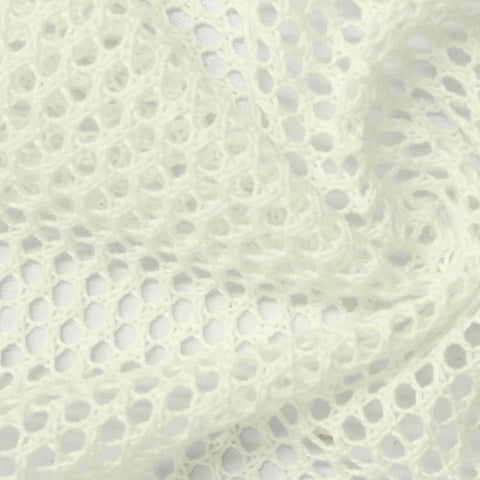 Jacquard 100% Polyester Pointelle Knit Fabric, 200 gsm, 160 cm — White