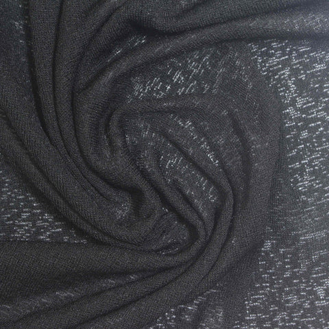 Black Flecks Rib Knit, Polyester