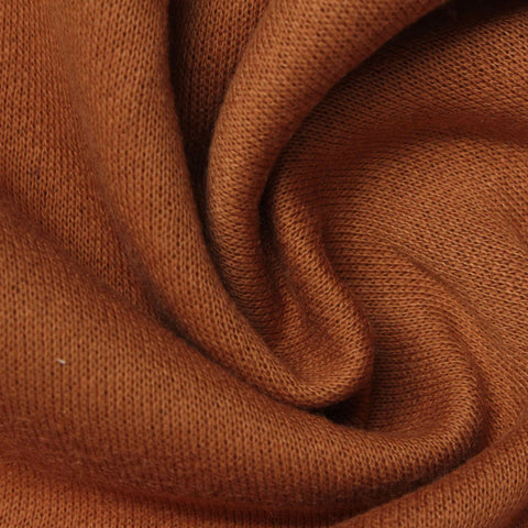 Polyester Cotton French Terry Fabric, 230 gsm, 150 cm — Brown