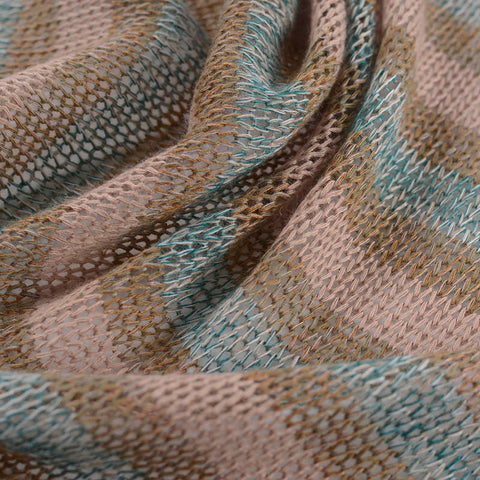 Beige Stripes Knit, Poly-Viscose