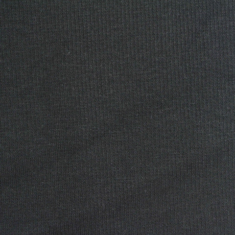 Cotton Polyester Stretch Rib Knit Fabric, 278 gsm, 118 cm — Black