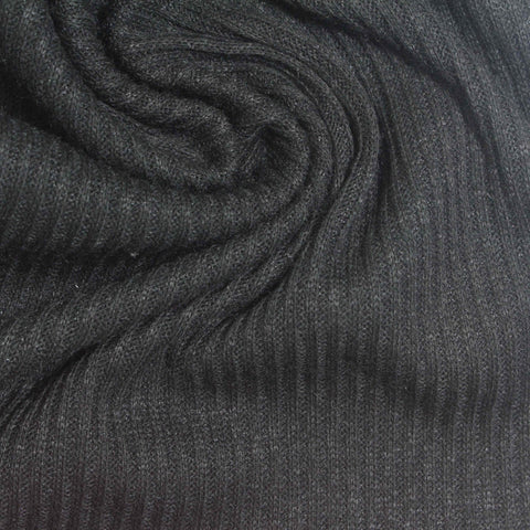 Dark Grey Marl Rib Knit, Poly-Viscose, 230 gsm, 165 cm, ref EF-263322