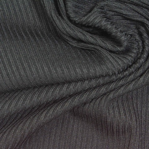 Brushed Polyester Stretch Rib Knit Fabric, 220 gsm, 165 cm — Grey