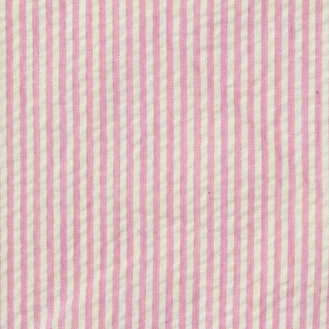 Polyester Cotton Seersucker Fabric, 120 gsm, 145 cm — Pink