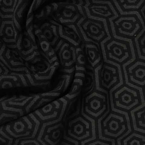 Dark Grey Hexagons Jersey Knit