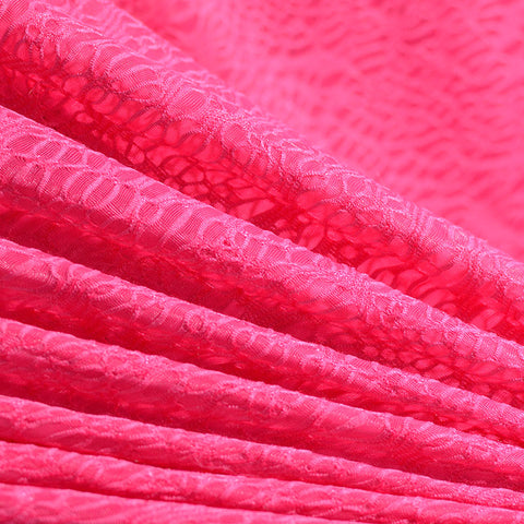 Pink Openwork Jersey Knit, Polyester