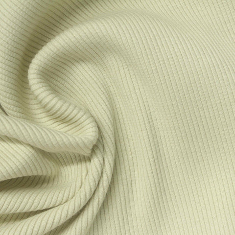 Cotton Stretch Rib Knit Fabric, 360 gsm, 144 cm — Green