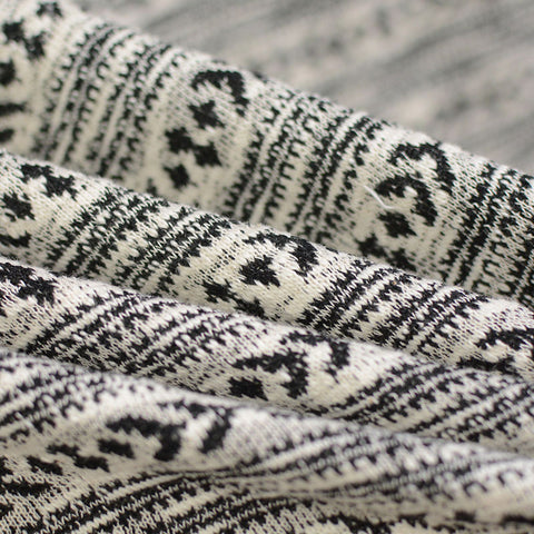 Black Geometric Jacquard, Cotton, 270 gsm