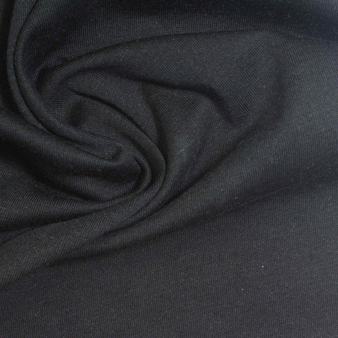 Polyester Cotton Jersey Knit Fabric, 195 gsm, 167 cm — Black